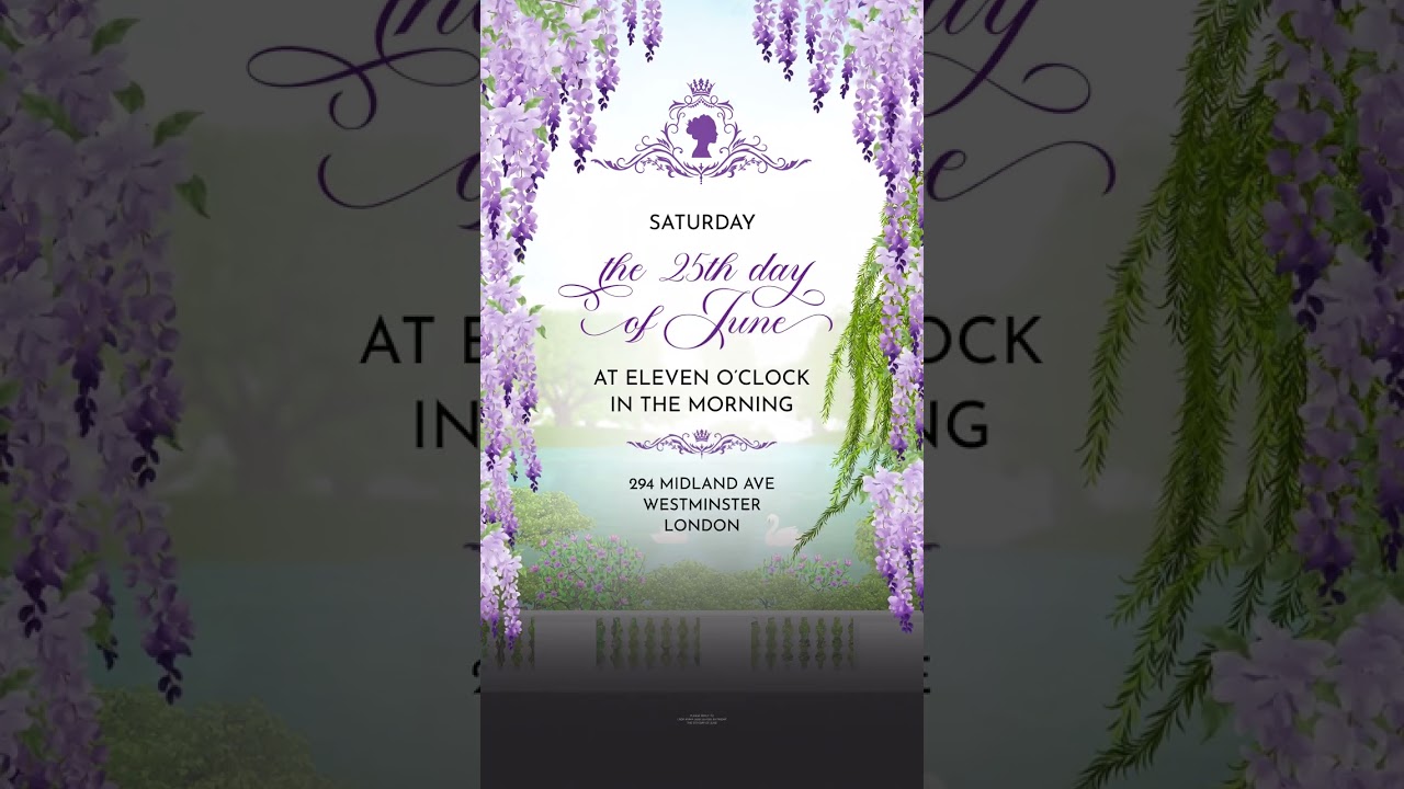 Bridgerton Bridal Shower Video Invitation, Personalized Digital Video Invites, Romantic Invite