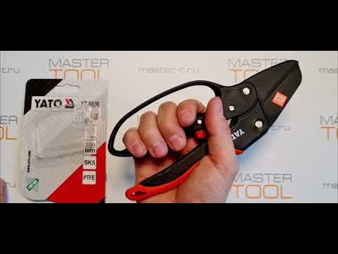 Секатор YATO с храповым механизмом 200 мм, сталь SK5, тефлон, до 19 мм, YT-8808