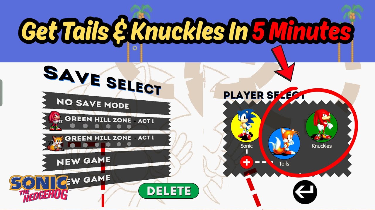 Как РАЗБЛОКИРОВАТЬ Тейлза и Наклза в Sonic 1 Mobile за 5 МИНУТ!