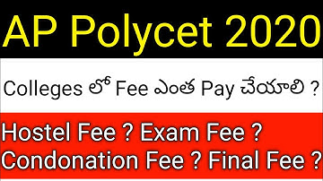 Ap polycet 2020 fee full details video in telugu