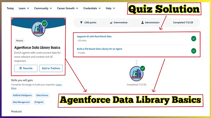Agentforce Data Library Basics | Salesforce Trailhead | Quiz Solution