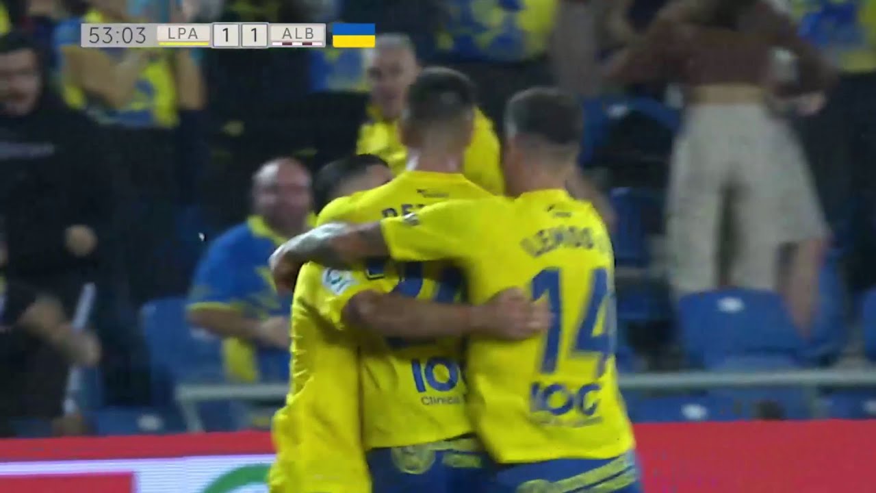 Golazo de Pejiño, jugadon de Moleiro en el UD Las Palmas 1 Albacete 2 | Audio: Dani Fdez| J20 22-23