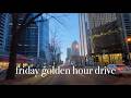 Relaxing friday evening drive - ambiance sounds of the city drive 4K