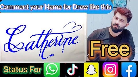 Catherine Name Signature Calligraphy Status | How to Cursive write with cut Marker #catherine