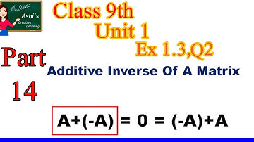 Find the additive inverse of the following matrices  easy and simple explanation in Urdu & hindi