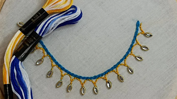 Easy Hand Embroidery Simple Neck design | Embroidery Stitches |Tutorial #6