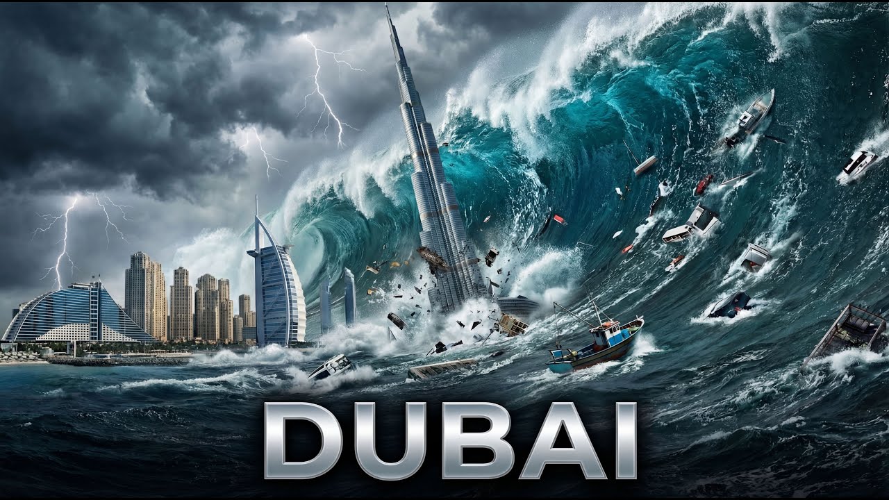DUBAI TSUNAMI (Super Realistic) | Giant Wave Destroys Burj Khalifa (AI FICTIONAL)
