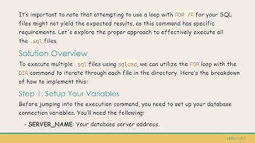How to Find and Execute .sql Files in a Directory Using sqlcmd
