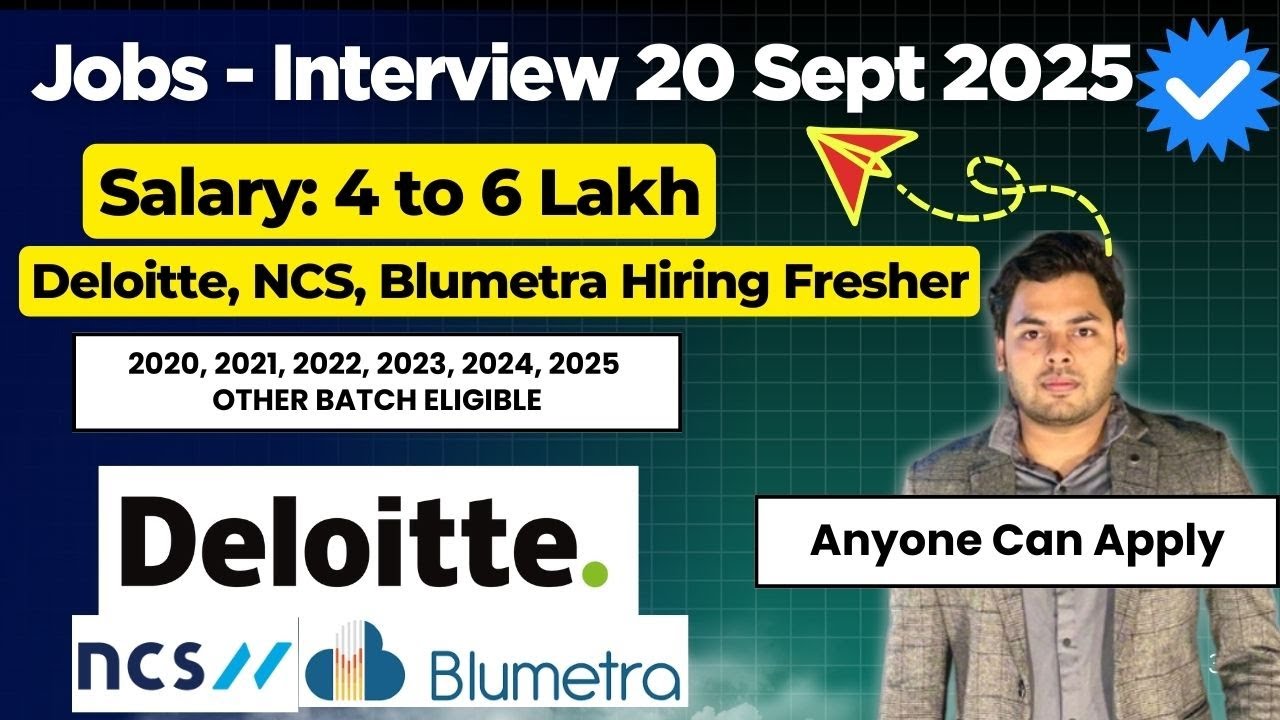 ❤️Interview Date 20 Sept | Deloitte, NCS, Blumetra Hiring | Off Campus drive 2025, 2024, 2023, 2022