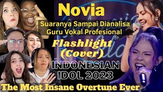 SEMUA TERKAGET KAGET‼️NOVIA FLASHLIGHT (COVER) - Indonesian Idol 2023 Reaction