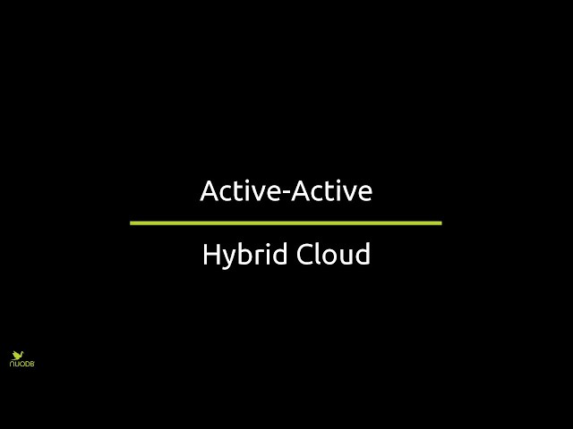 NuoDB Demo: Active-Active & Hybrid Cloud