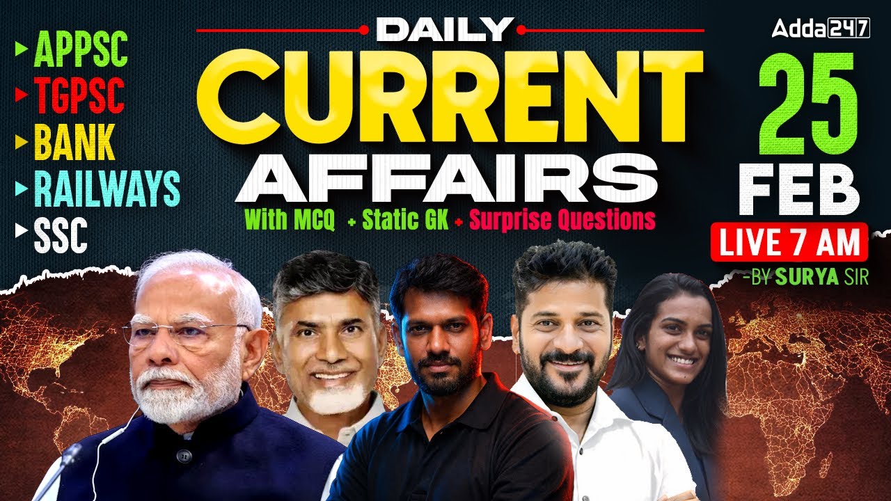 25 February Current Affairs 2026 | Current Affairs Today Telugu | Daily ...
