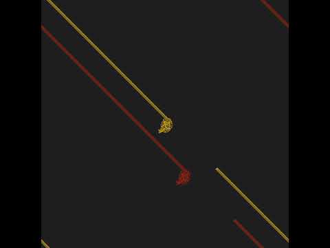 Two Langton's ants interacting on a torus.