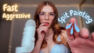 Asmr Fast Aggressive Spit Painting Intense Wet Dry Mouth Sounds With Hand Movements