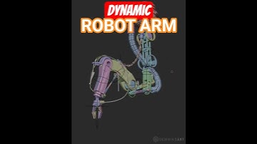 DYNAMIC Robot Arm rigging test - made in Blender - Wiggle Cables #b3d #blender3d #rigging #blender