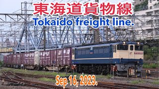 【貨物】2023/09/16 東海道貨物線 5-7時台(Tokaido freight line. Container & oil transportation. Around 5-7am. 4K)