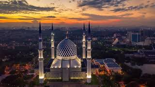 Hyperlapse of Sultan Salahuddin Abdul Aziz Shah Mosque (Masjid Shah Alam) during Sunrise & Sunset