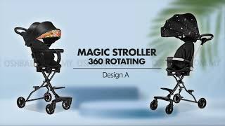 MAGIC STROLLER 360 ROTATING Kids Stroller  Magic Strollers 2 Way Budak Stroler Lipat (DESIGN A) screenshot 1