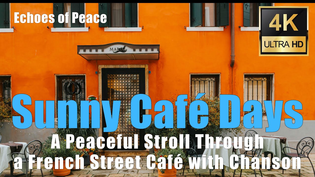 Sunny Café Days ☕ | A Peaceful Stroll Through a European Street Café"
