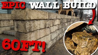 60-Foot Retaining Wall & Steps Installation: Check Out This Before & After Transformation!