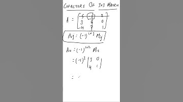 Cofactors Of 3x3 Matrix💯💯 | CONCEPT UNDER 1 MINUTE🔥🔥😱 #shorts #viral #numeracybyvikram #cofactors