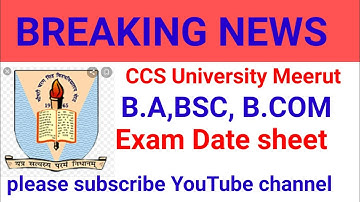 CCSU B.A,B.com,Bsc Exam Date sheet declared By Rashid Ali cs study bc