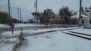 GLC Railroad Southbound at Garfield Avenue in Traverse City Michigan on 1/20/23