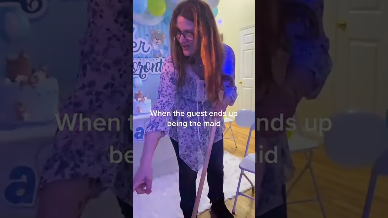 Hilarious Party Guest Cleaning Mishap: Unexpected Maid Moment!