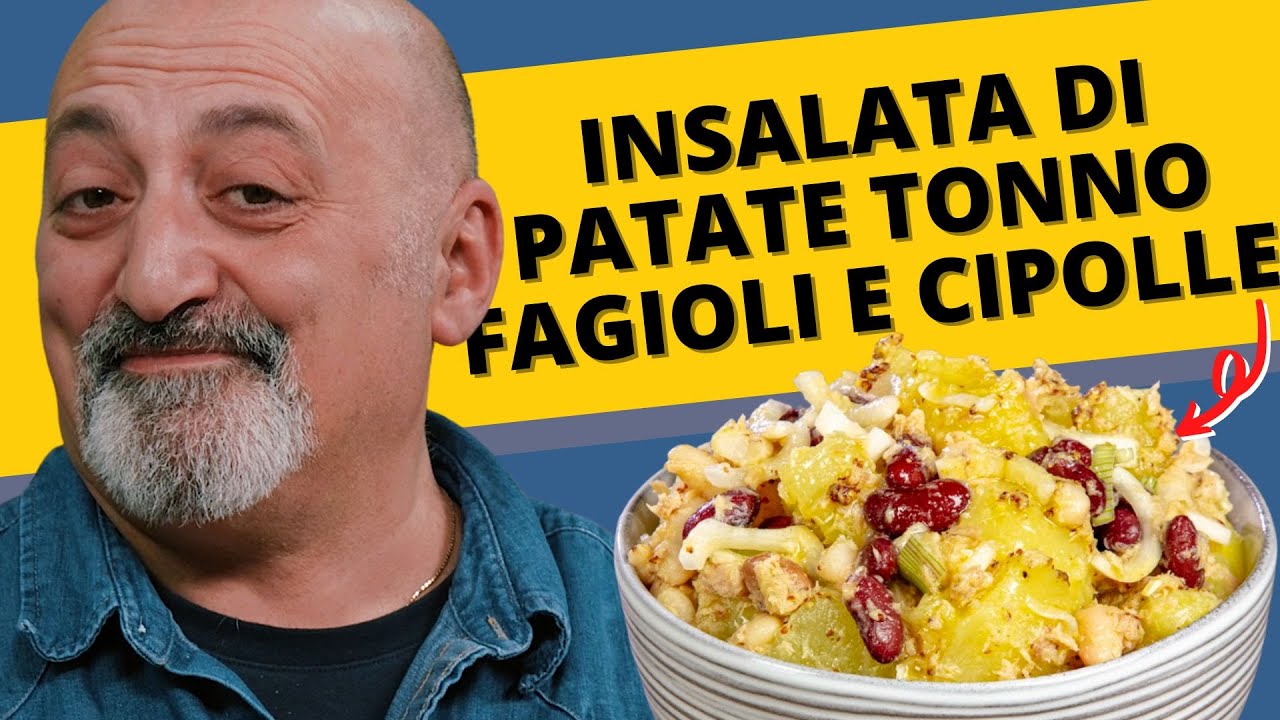 Insalata di patate tonno fagioli e cipolle