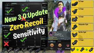 Zero Recoil Sensitivity | New 3.0 Update| #sensitivity #pubg #pubgmobile #gaming #trending #viral