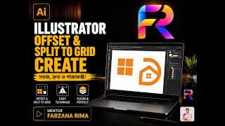 offset path & split into Grid Tool | Illustrator Tutorial | FarzanaGFX