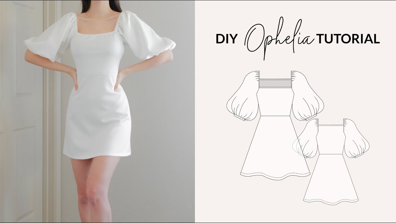 DIY Puff Sleeve Dress + Sewing Pattern - YouTube