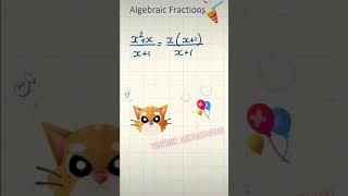 Simplifying ALGEBRAIC FRACTIONS Intro | Animated Revision Flashcard TikTok