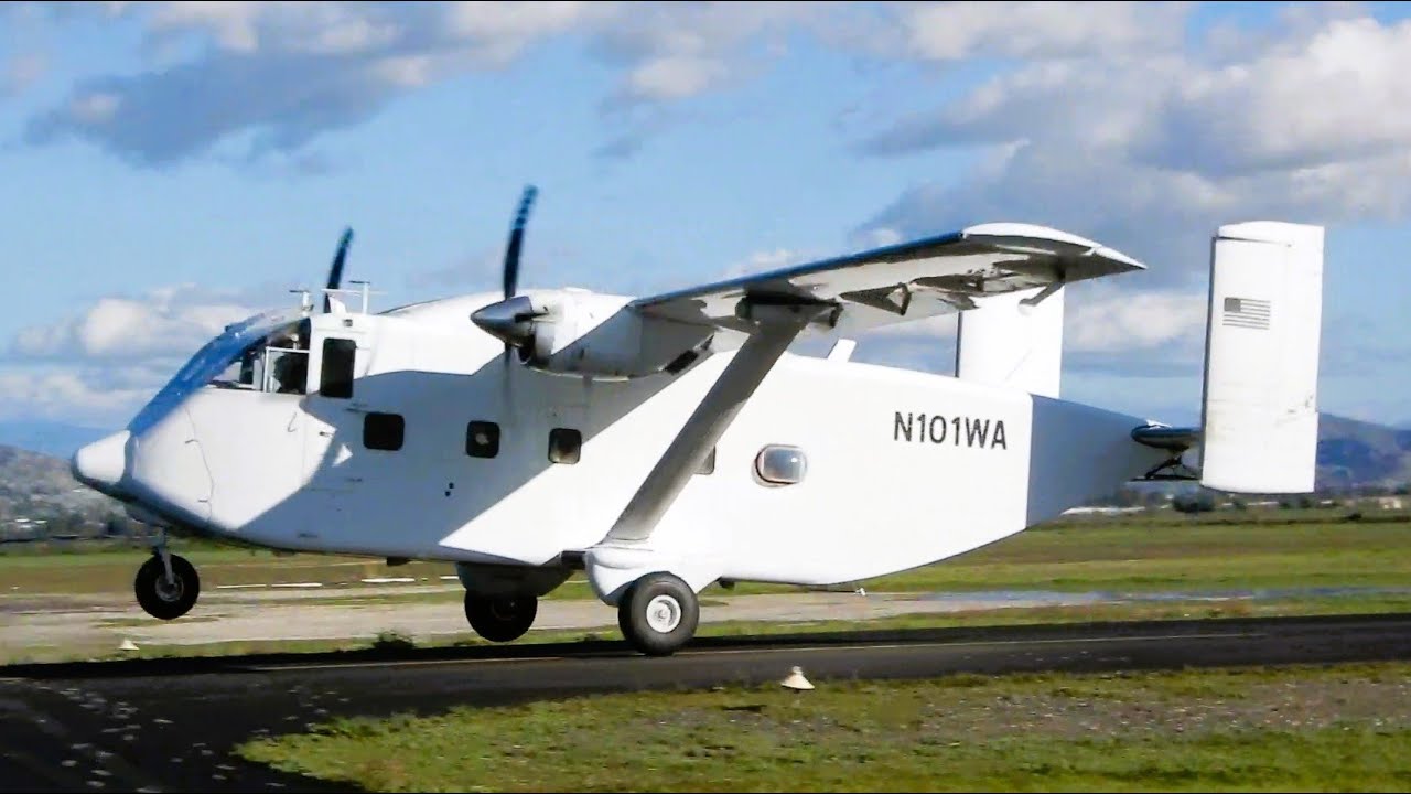 STRANGEST-LOOKING PLANE EVER? Short Skyvan Start-Up, Take-Off & Landing @ Perris Valley -  N101WA
