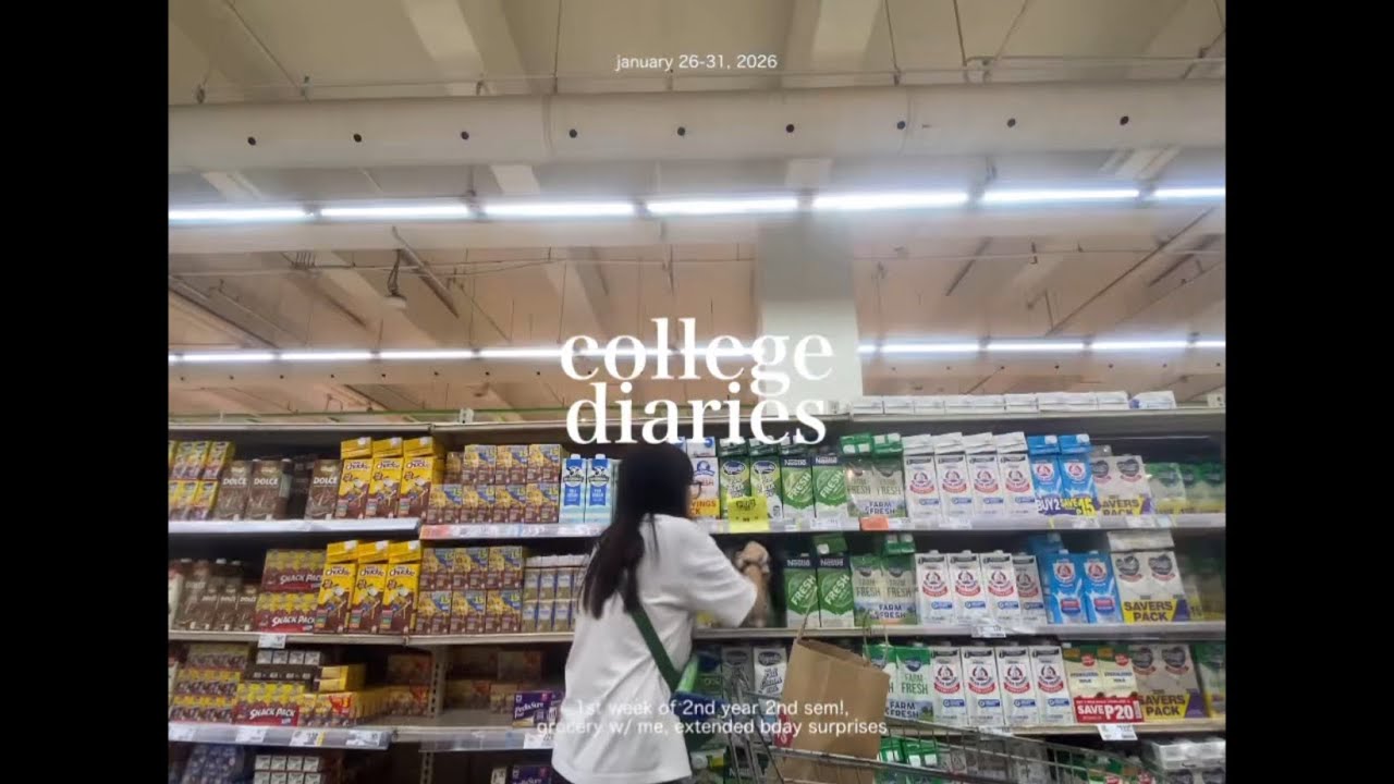 COLLEGE DIARIES ౨ৎ | 1st f2f week, dubai chewy cookie, adu bffs bday surprises, solo grocery 🎁🍫📋