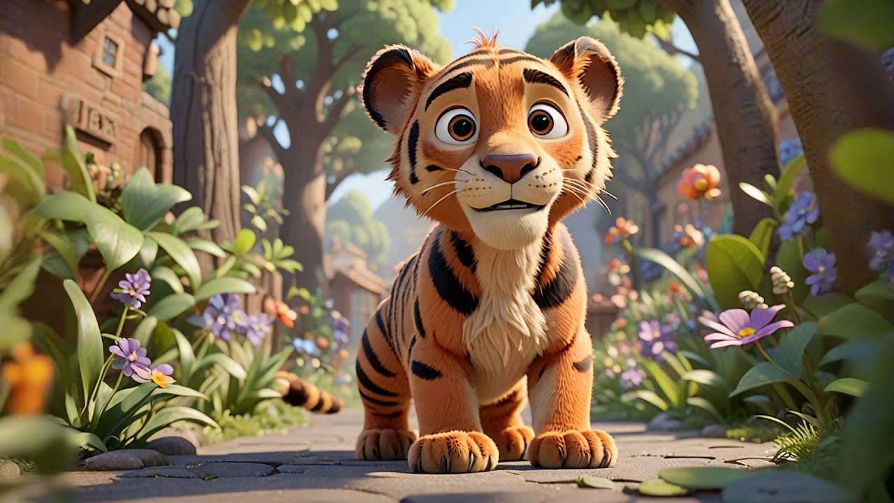 Three Tiny Tigers Tiptoe Slow | Fun Kids Song | Nursery Rhymes and Learning Songs