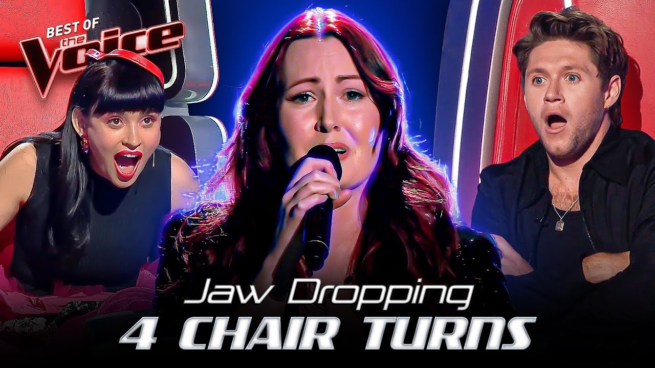 Stunning 4-CHAIR TURNS making the Coaches’ JAWS DROP in the Blind Auditions of The Voice | Top 10
