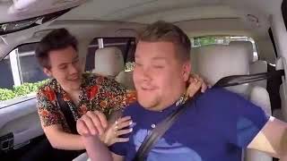 Harry Styles kissing James Corden at Carpool Karaoke