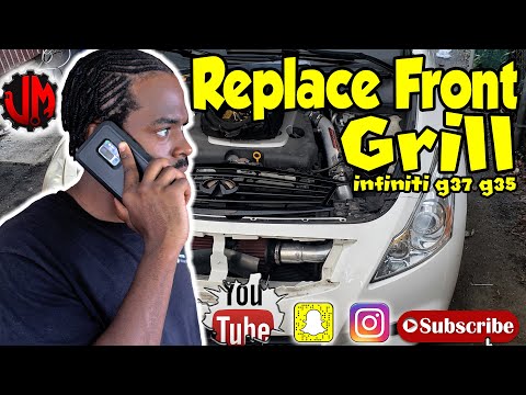 how to replace front grill on Infiniti g37 g35