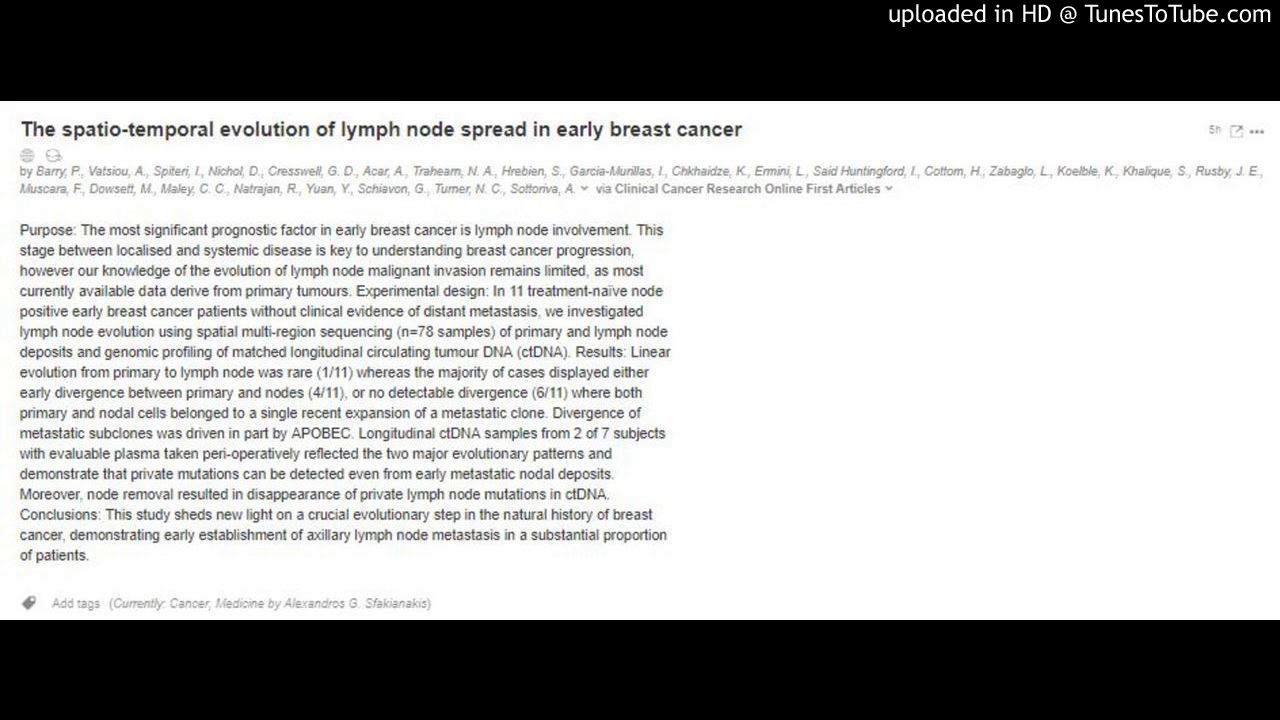 Early breast cancer : Lymph node spread - YouTube