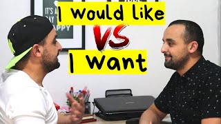 التعبير باللغة الإنجليزية |  I want and I would like