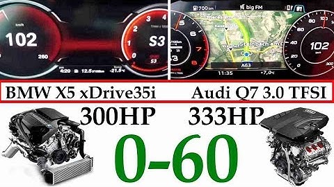 BMW X5 xDrive35i vs Audi Q7 3.0 TFSI / 0-60 mph Acceleration