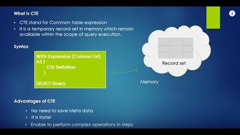 CTE (Common table expression) in SQL Server 2019 with examples