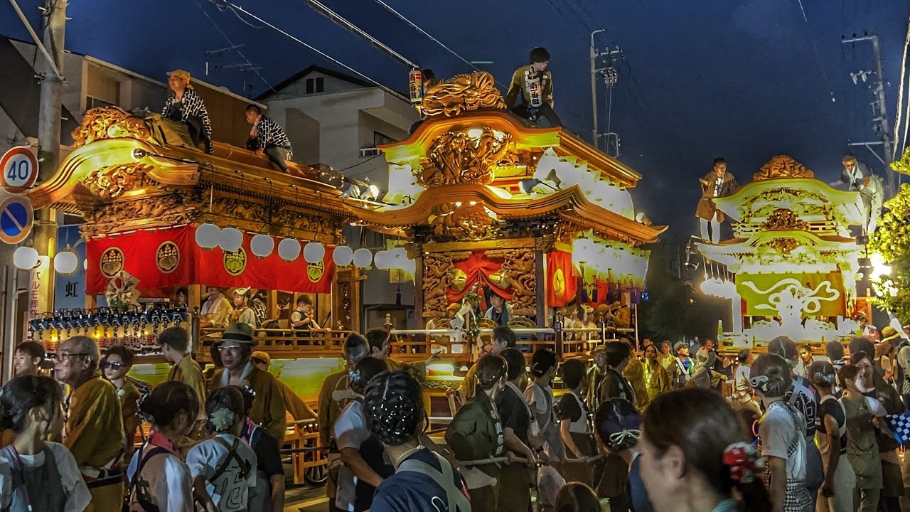 【貴布祢神社 祭典 2025】貴布祢連合 屋台 3台合同 曳き廻しなど 2025年8月23日 浜松市浜名区 貴布祢神社
