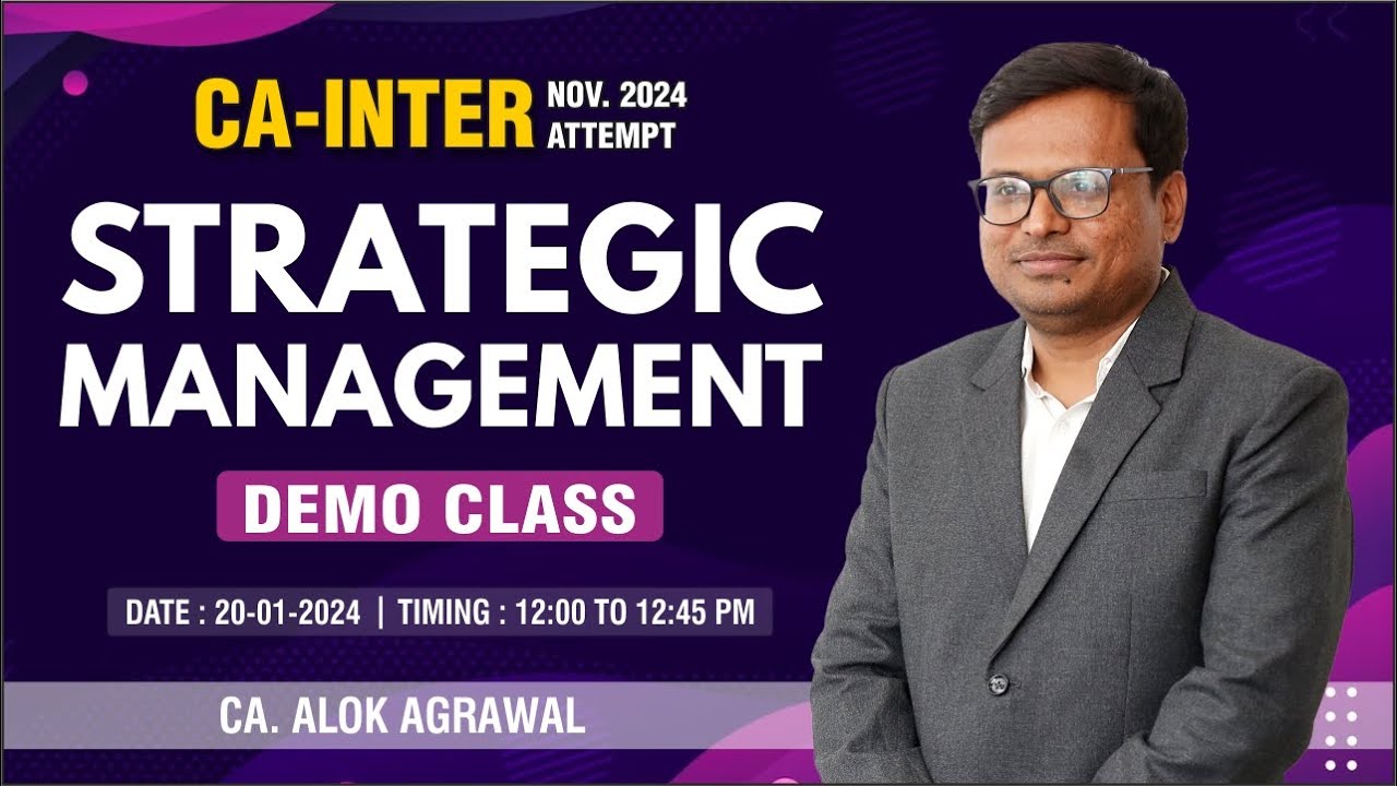 CA Inter | Strategic Management Introduction | CA. Alok Agrawal - YouTube