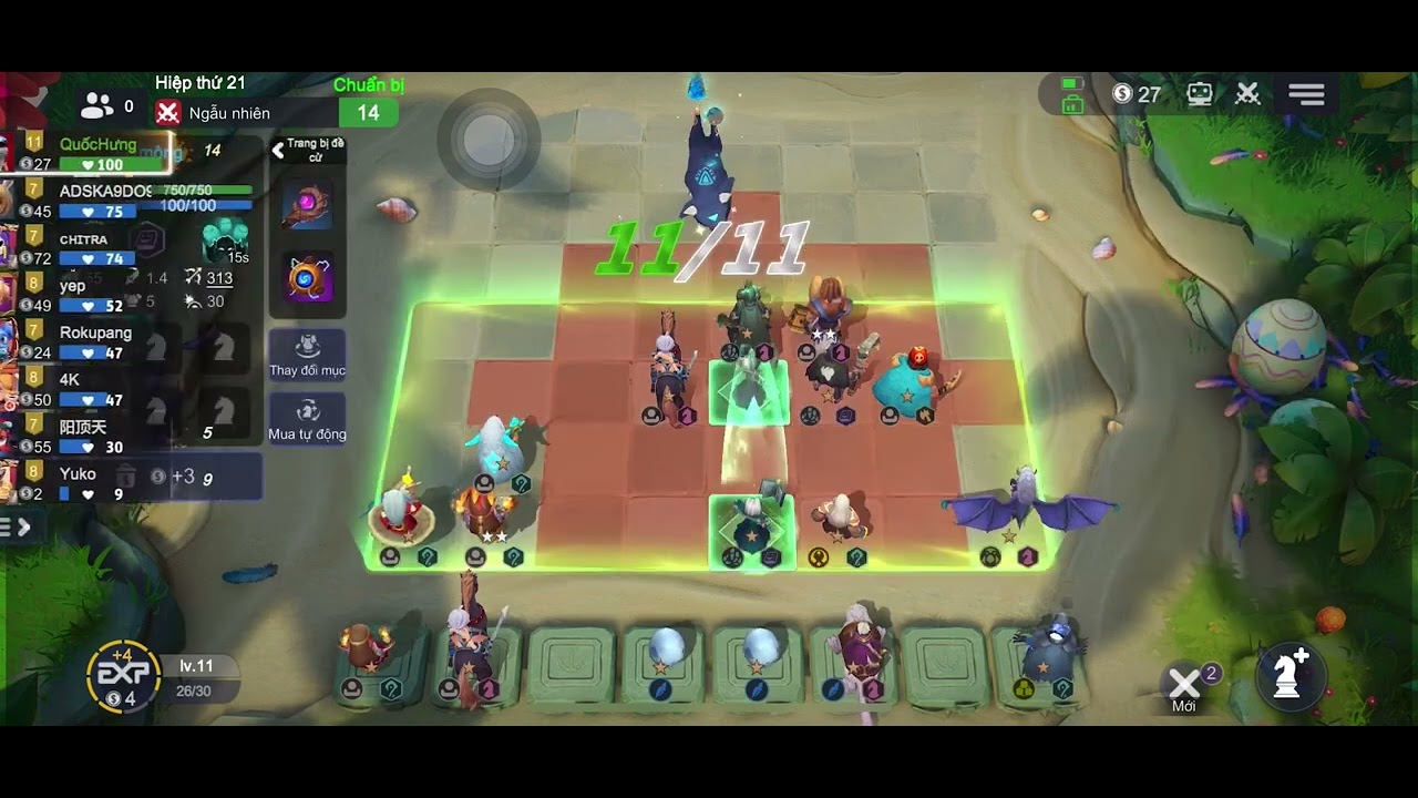 Auto chess Mobile - Quá tàn nhẫn... Round 22 LV12 hết game vẫn trinh nguyên 100%