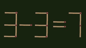 Move only 2 sticks to make equation correct | Matchstick Puzzle 3-3=7