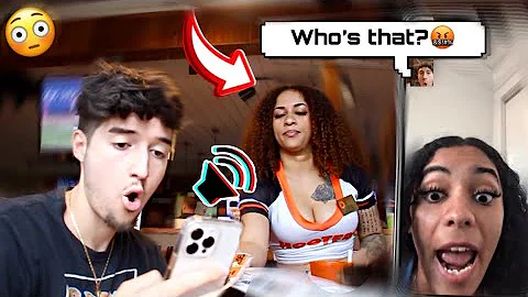 FACETIMING MY GIRLFRIEND WHILE EATING AT HOOTERS! *SHE PULLED UP*