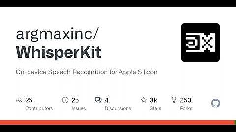 GitHub - argmaxinc/WhisperKit: On-device Inference of Whisper Speech Recognition Models for Apple...