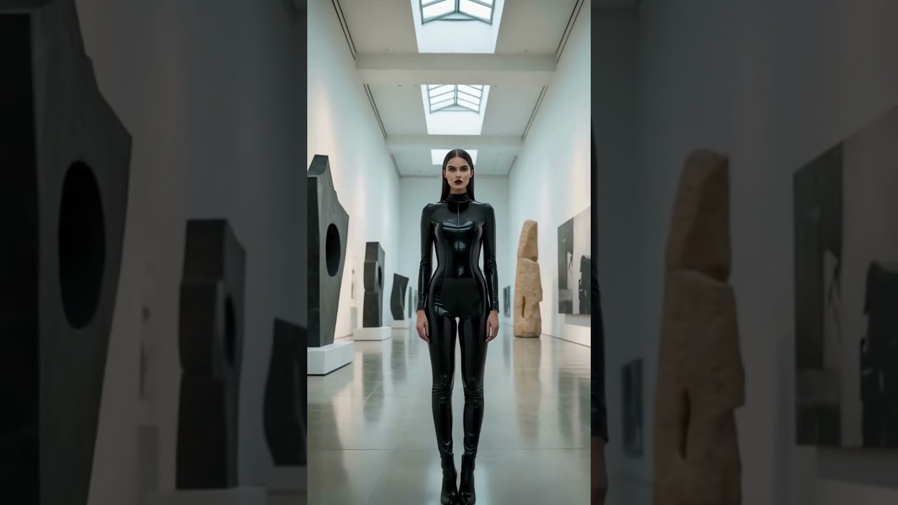 Latex Meets Fine Art | A Living Exhibit in a Contemporary Museum 🎨🖤